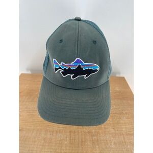 Patagonia Fish Logo Trucker Hat Men's Adjustable Mesh Back Cap Green